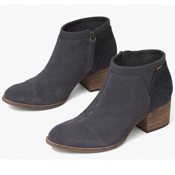 TOMS Gray Suede Loren Ankle Boots - Picture 12 of 12